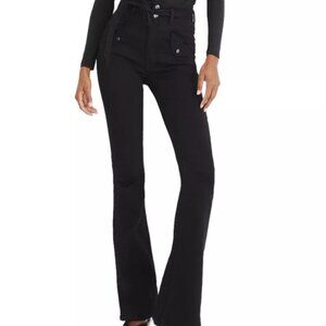 NWT Veronica Beard Giselle Flare Extra! High Rise Jean - Onyx
